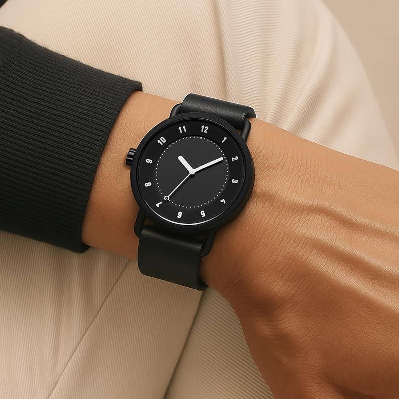 【新品】 TID Watches No.1 腕時計 メンズ 北欧ミニマルデザイン スウェーデンブランド クオーツ レザーベルト ブラック文字盤 40mm