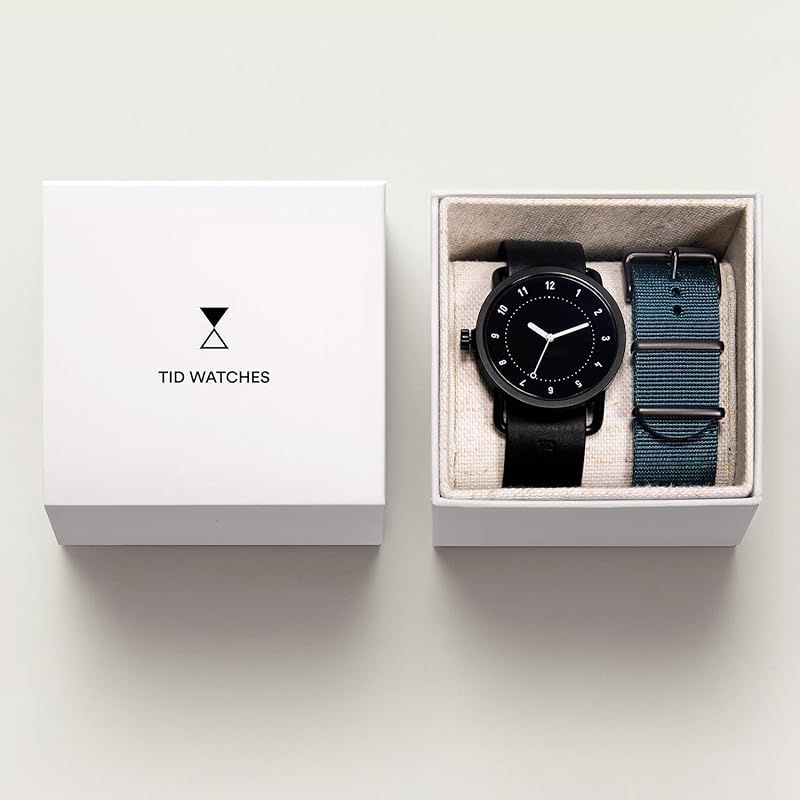 【新品】 TID Watches No.1 腕時計 メンズ 北欧ミニマルデザイン スウェーデンブランド クオーツ レザーベルト ブラック文字盤 40mm