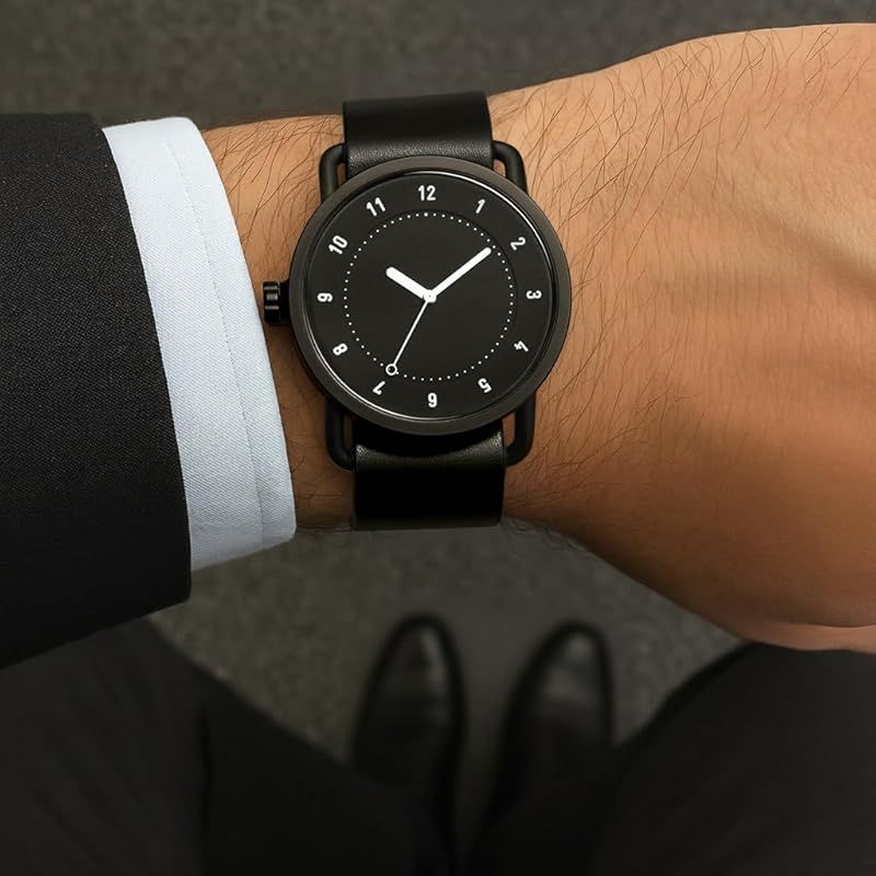 【新品】 TID Watches No.1 腕時計 メンズ 北欧ミニマルデザイン スウェーデンブランド クオーツ レザーベルト ブラック文字盤 40mm
