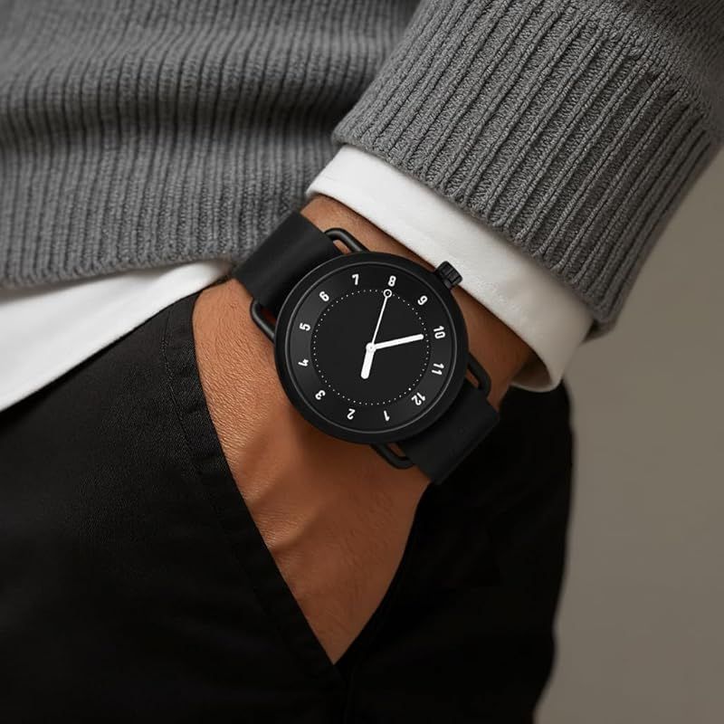 【新品】 TID Watches No.1 腕時計 メンズ 北欧ミニマルデザイン スウェーデンブランド クオーツ レザーベルト ブラック文字盤 40mm