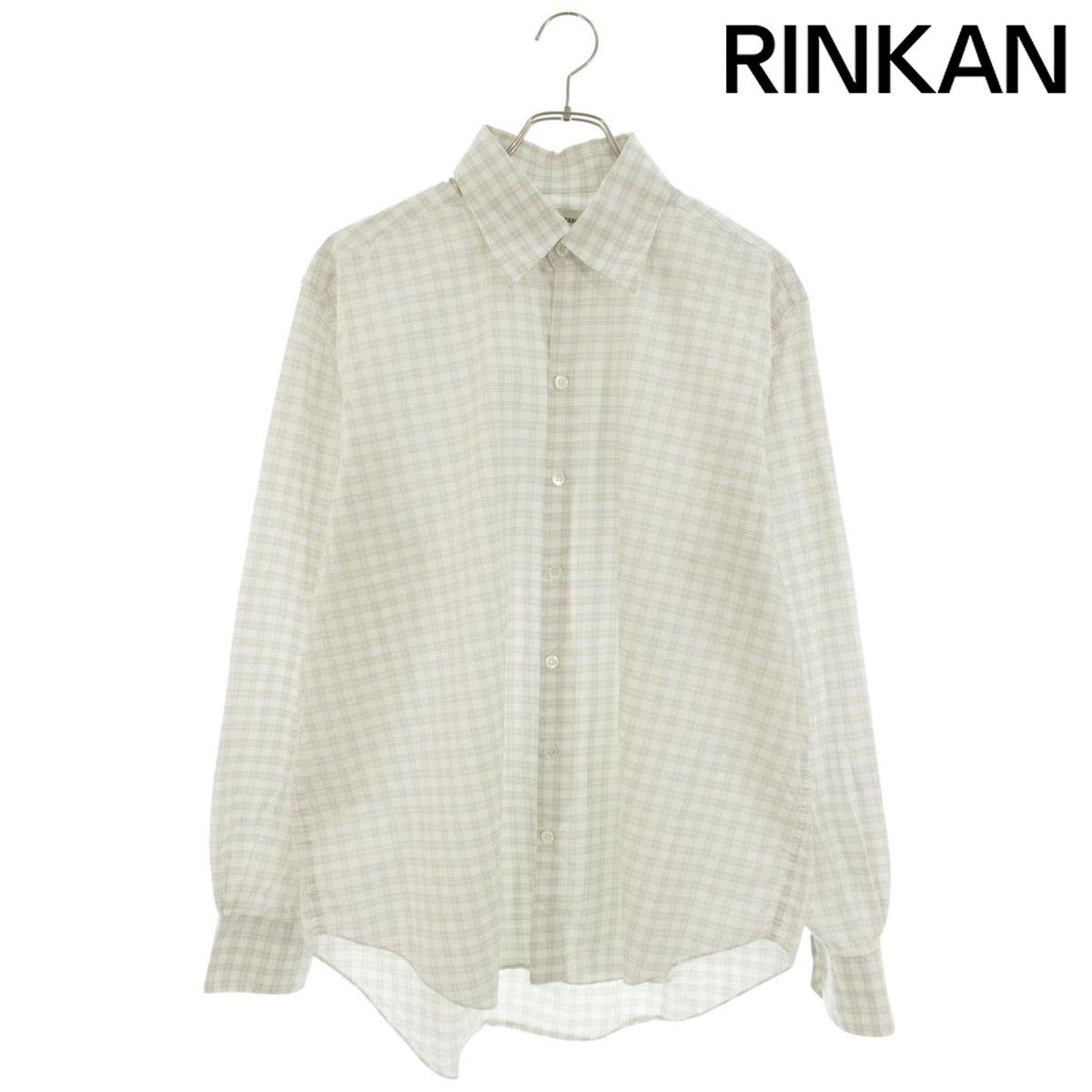 カミサスマノロ 25SS GREY CHECKS NORMAL SHIRT チェック長袖シャツ メンズ 48