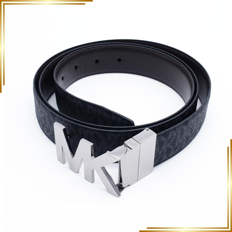【新品】 [マイケルコース] MICHAEL KORSメンズ男性用リバーシブルベルト 36S1LBLY1B-BLACK （自分でサイズ調節可能） [並行輸入品]