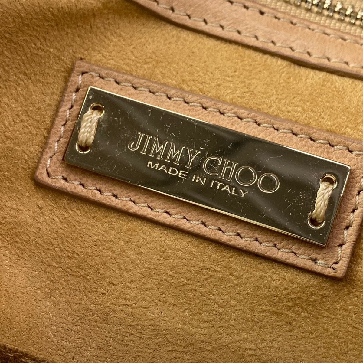 JIMMY CHOO(ジミーチュウ) ハンドバッグ - ライトブラウン×ベージュ 