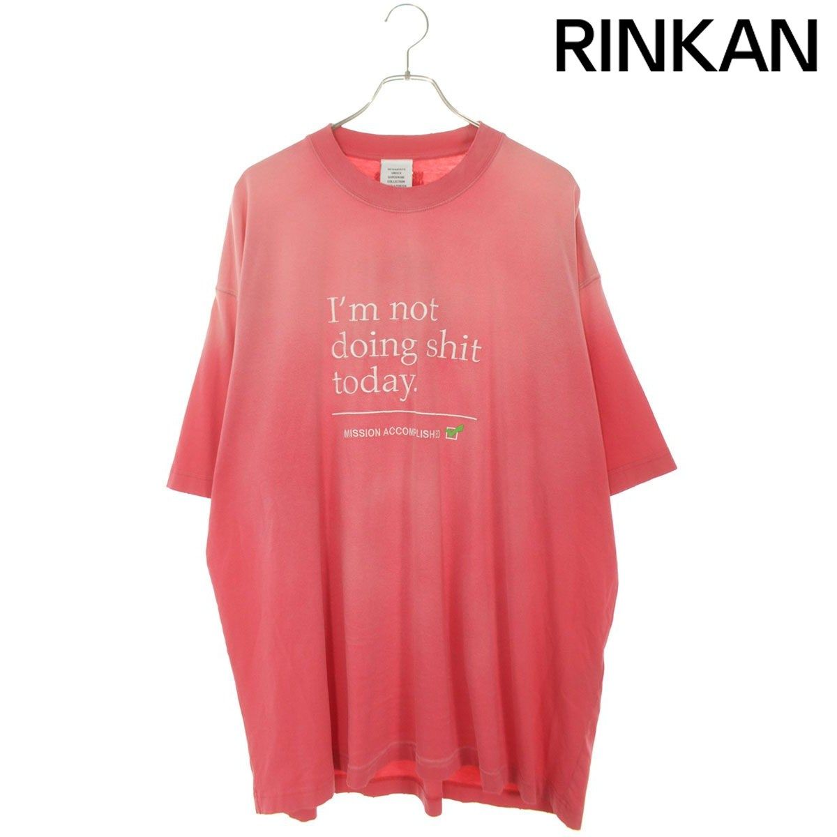 ヴェトモン UE63TR320P ダメージ加工メッセージロゴTシャツ メンズ M