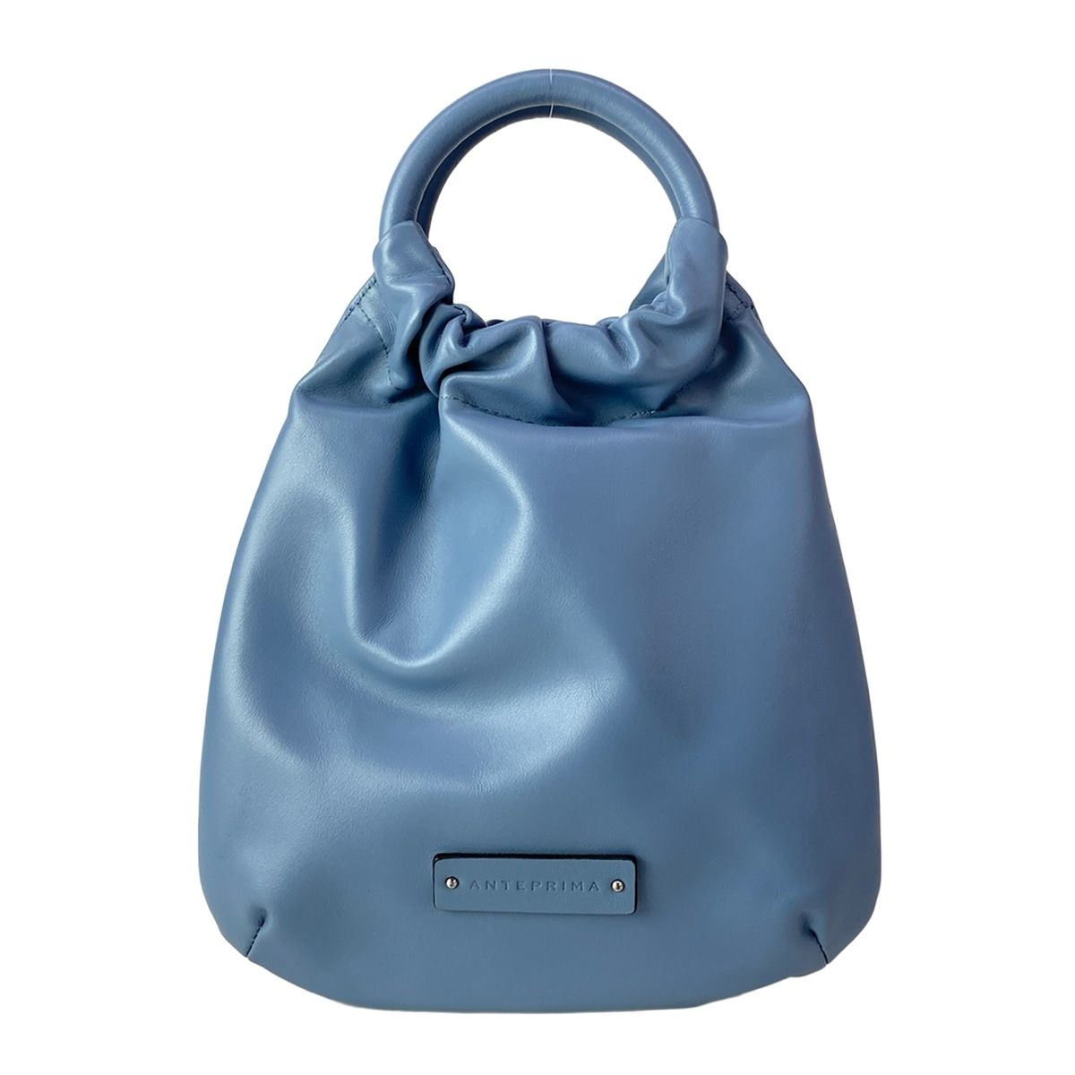 ANTEPRIMA(アンテプリマ) ハンドバッグ美品 スタンダード スモール ブルーグレー ミニバッグ レザー