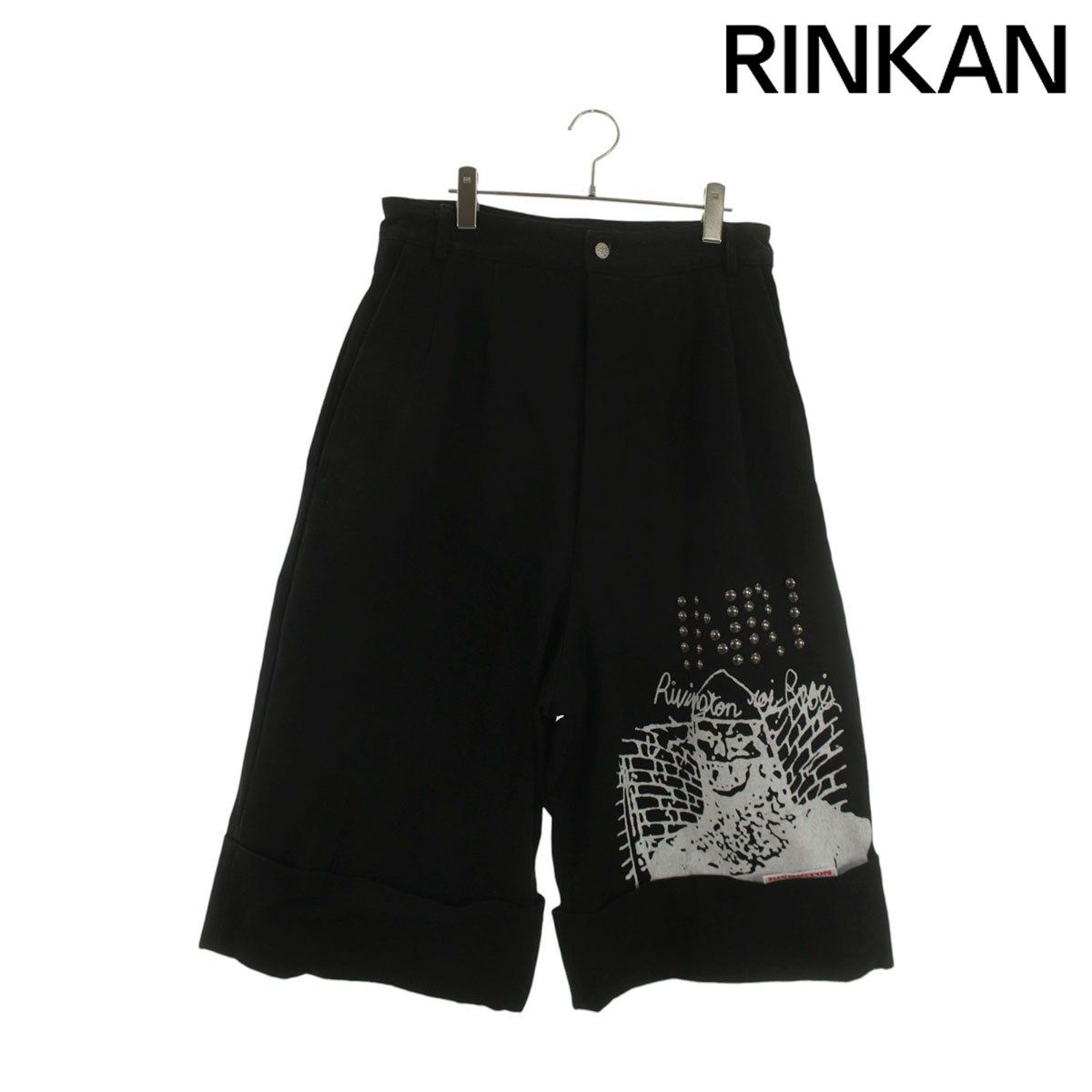 リヴィントンロイレビス PROTESTANT PANT スタッズデザインデニムハーフパンツ メンズ