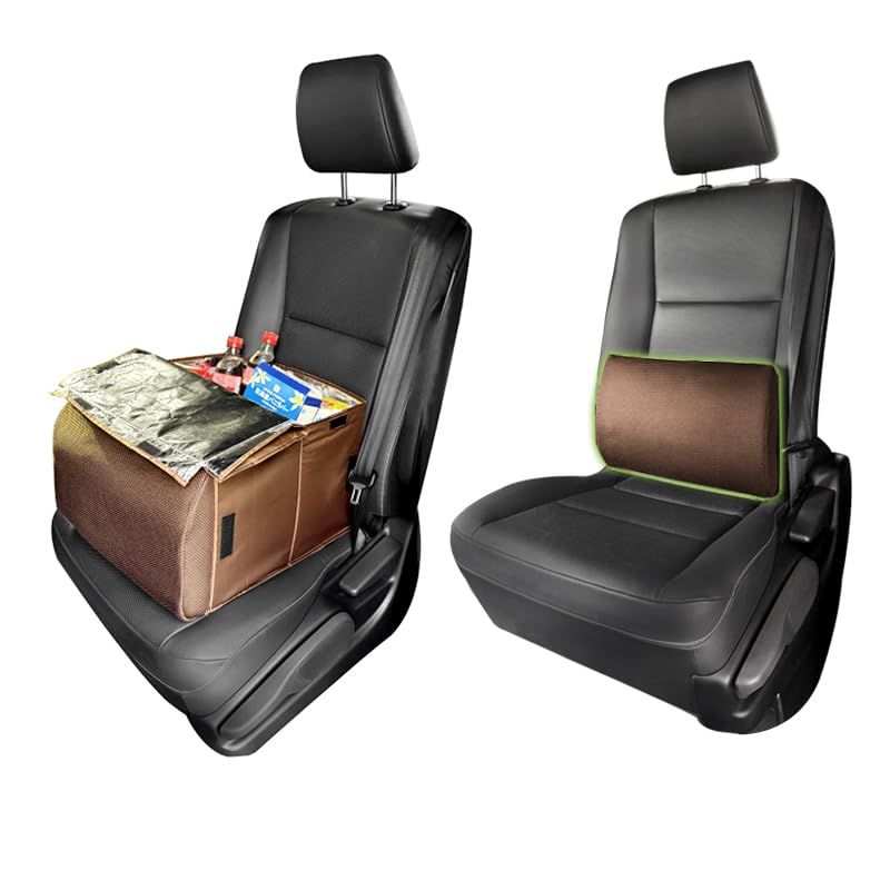 【宝島社掲載】CREAS WING 車 収納 シートボックス 腰 クッション 2WAY 助手席 荷物置き 車 収納ボックス 腰当て 折りたたみ式 大容量 シートボックス クッション付き ランバーサポート 後部座席 収納ケース【保温/保冷】クー 6b98d5cd