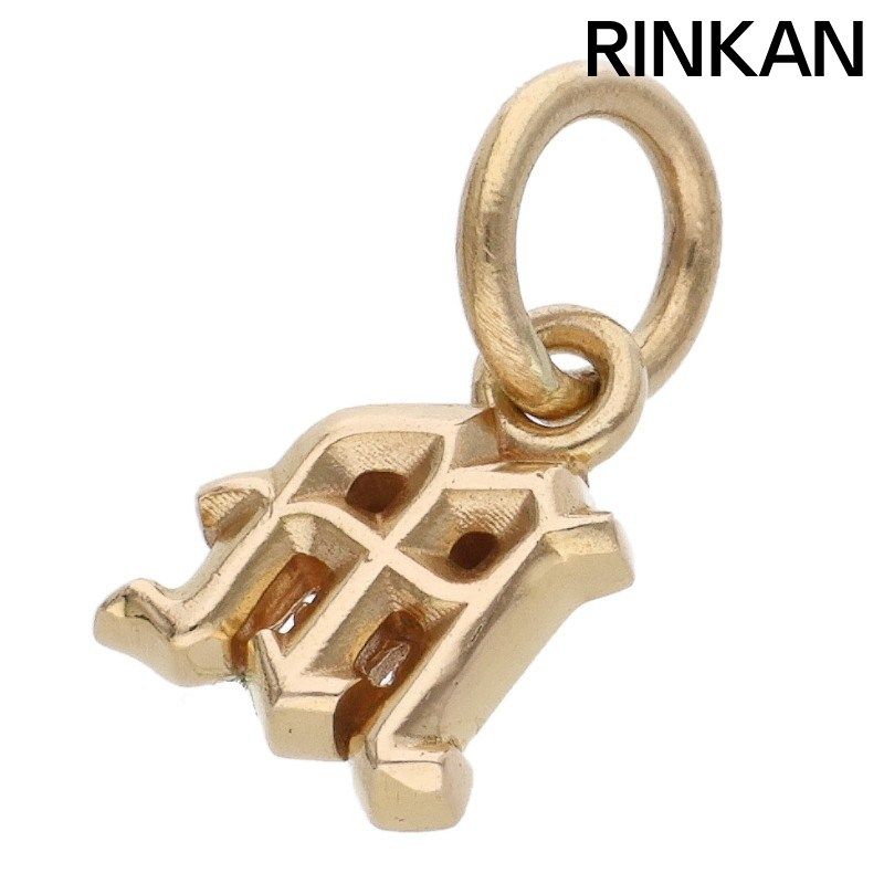 クロムハーツ 22K STACK ALPHABET/アルファベットスタックチャーム Mイニシャルゴールドネックレストップ メンズ