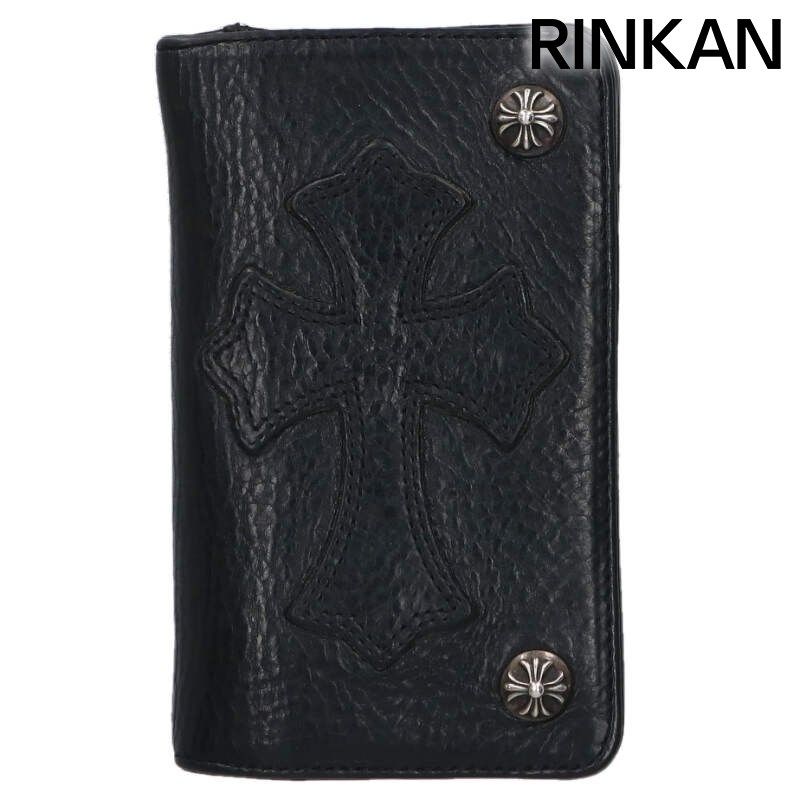 クロムハーツ 1ZIP CROSS PATCH/1ジップ クロスパッチ付きクロスボタンレザーウォレット財布 メンズ