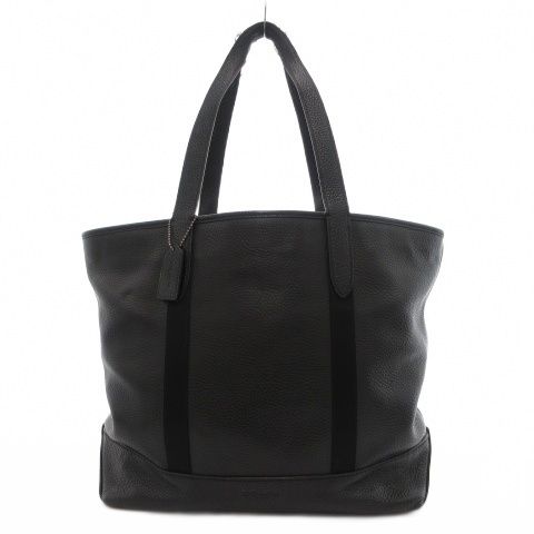 コーチ COACH トートバッグ 黒 ブラック シボ加工 底切り替え バッグチャーム E1961-F23248 /SX ■GY74