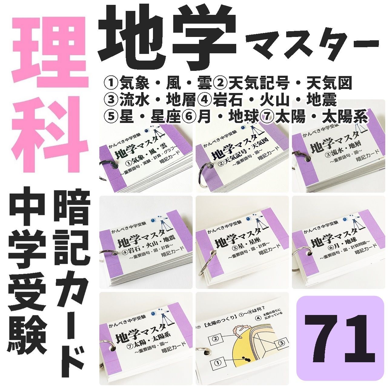 中学受験 国語・算数・理科・社会 暗記カードセット 中学入試対策 中学 中学受験 国語・算数・理科・社会 暗記カードセット 中学入試対策 中学