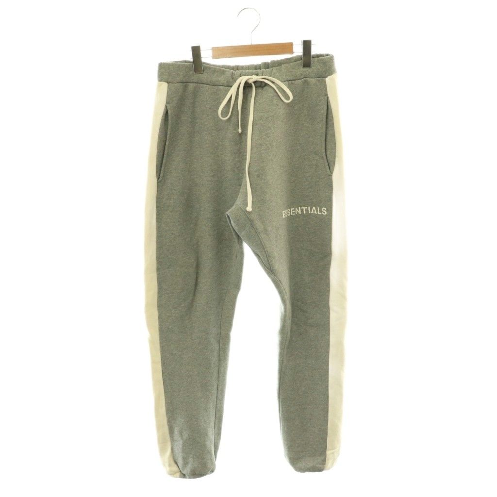 エフオージー エッセンシャルズ FOG ESSENTIALS スウェットパンツ イージー サイドライン ロゴ S グレー アイボリー /DO ■GY01