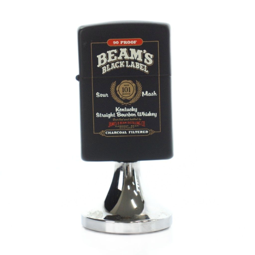 ビームスブラックラベル BEAMS BLACK LABEL ケンタッキー ストレイトバーボンウィスキーモチーフ スタンド付き オイルライター 喫煙グッズ 喫煙具 タバコ 火花確認済み 黒 ブラック /BB ■GY18