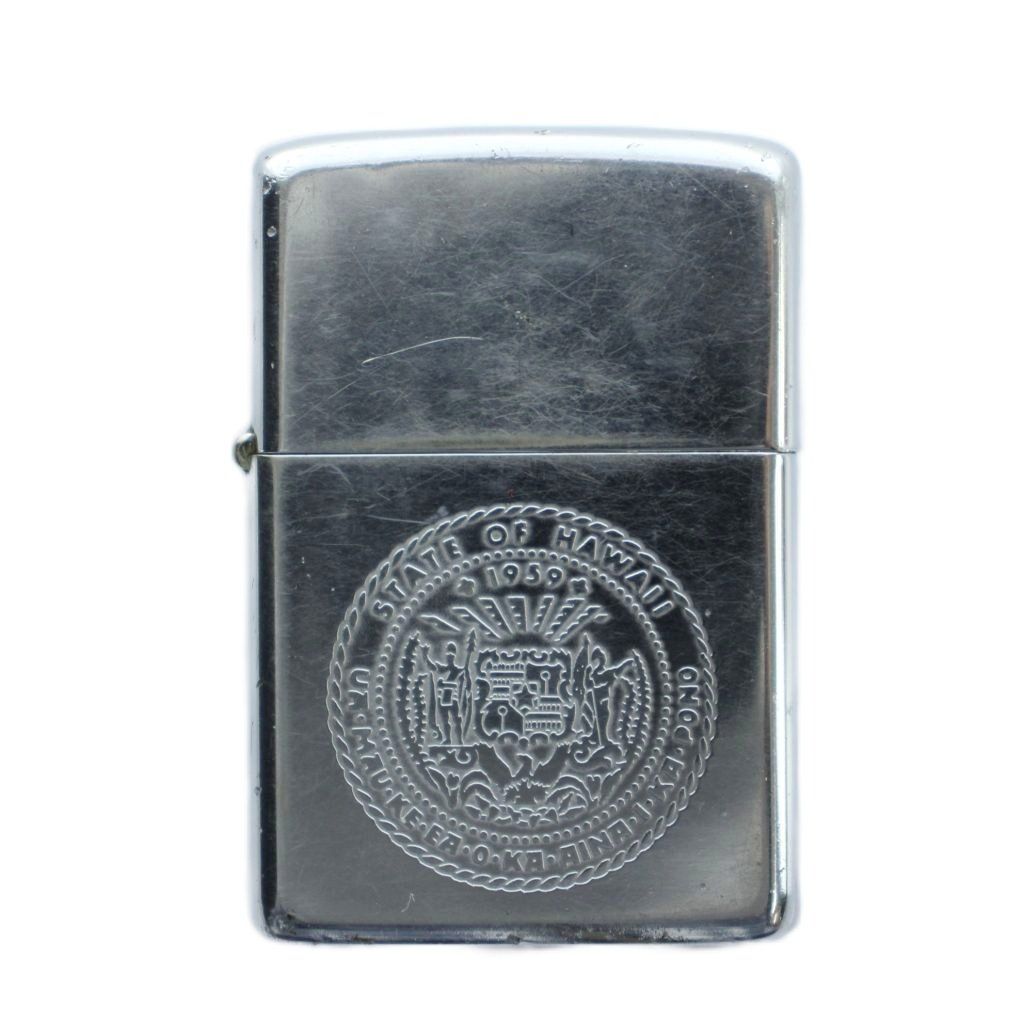 ジッポー ZIPPO 1980年製 ハワイ州紋章 オイルライター 喫煙具 喫煙グッズ タバコ ロゴ ワンカラー シルバーカラー 火花確認済み /BB■GY18