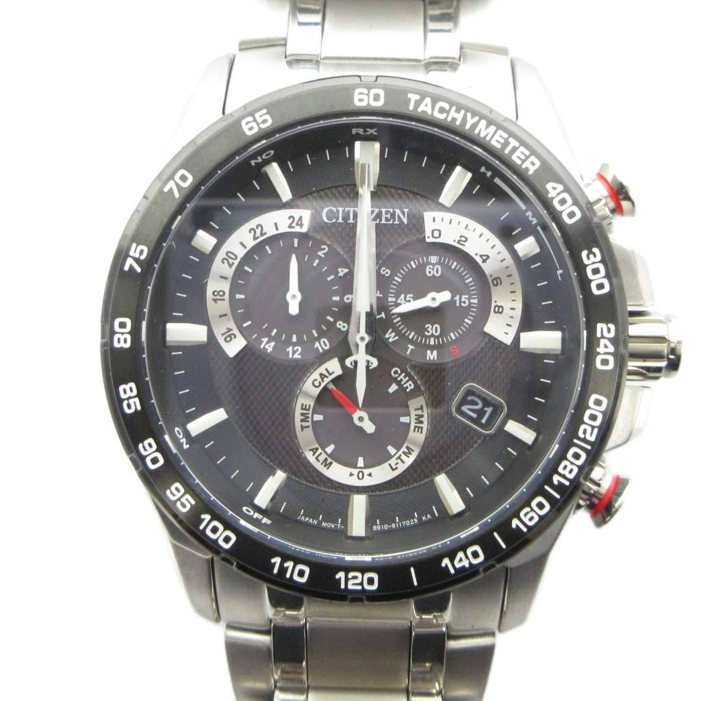 シチズン CITIZEN E610-S080576 腕時計 ウォッチ ソーラー クロノグラフ カレンダー付き シルバー色 ■GY18 /MQ