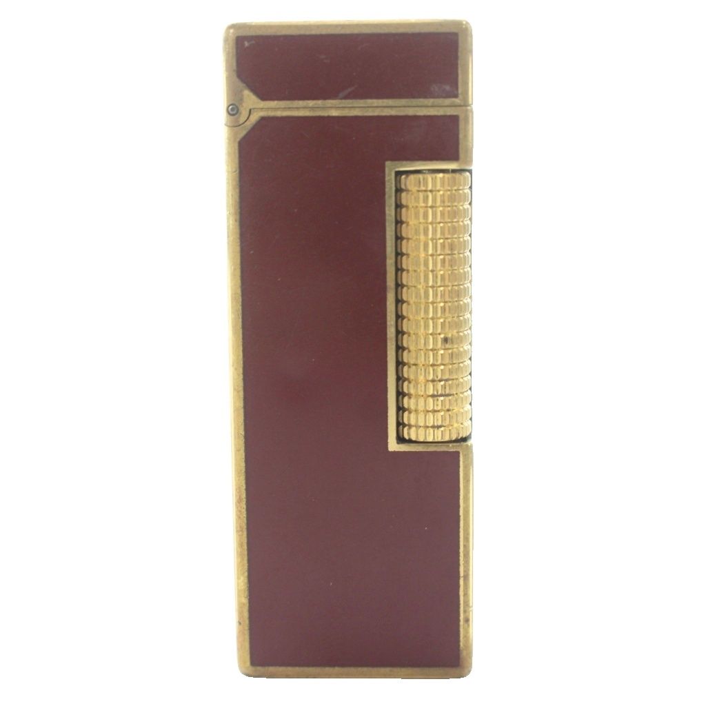 ダンヒル dunhill ローラー式 ガスライター 喫煙具 喫煙グッズ 火花確認済み えんじ ボルドー バーガンディ /MW ■GY18