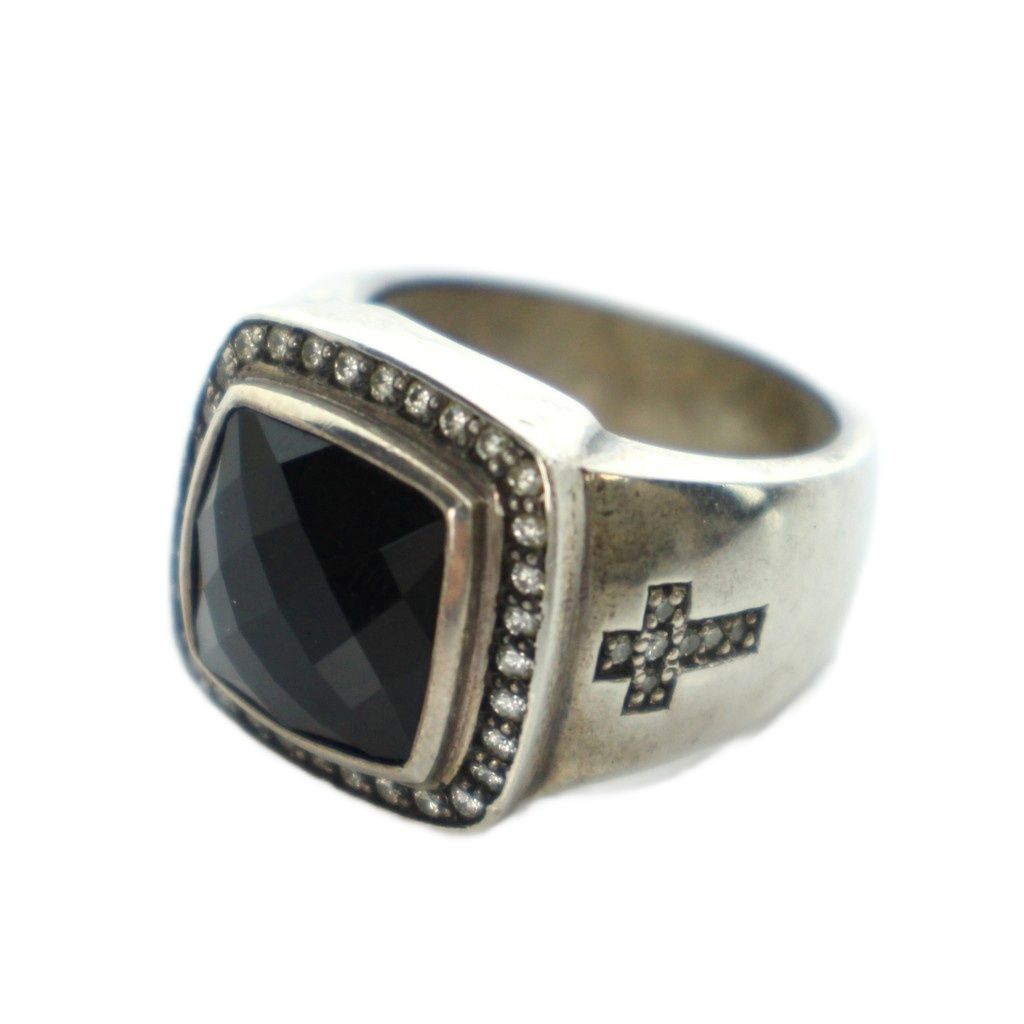 ジャスティンデイビス Justin Davis M.TS リング 指輪 アクセサリー Silver925 オニキス ダイヤ0.50ct 16号 シルバー色 ■GY18 /MQ