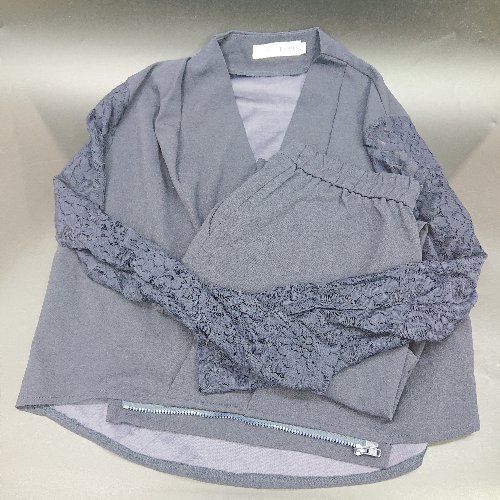 ◇ Lace Ladies レースレディース ボトムス取り外し可能 長袖 オールインワン サイズS ネイビー レディース E 【1406180105754】