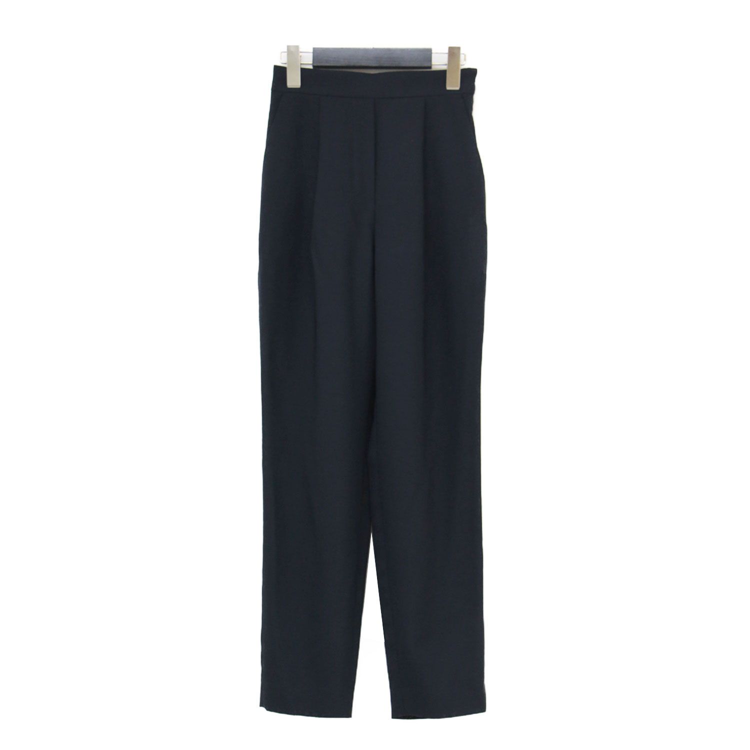Ballsey ボールジー パンツ ネイビー 紺 サイズ:32(5号) | 23春夏 コンフォートストレッチツイル タック テーパードパンツ / スラックス ウエストゴム センタープレス | ボトムス ズボン【レディース】【中古】