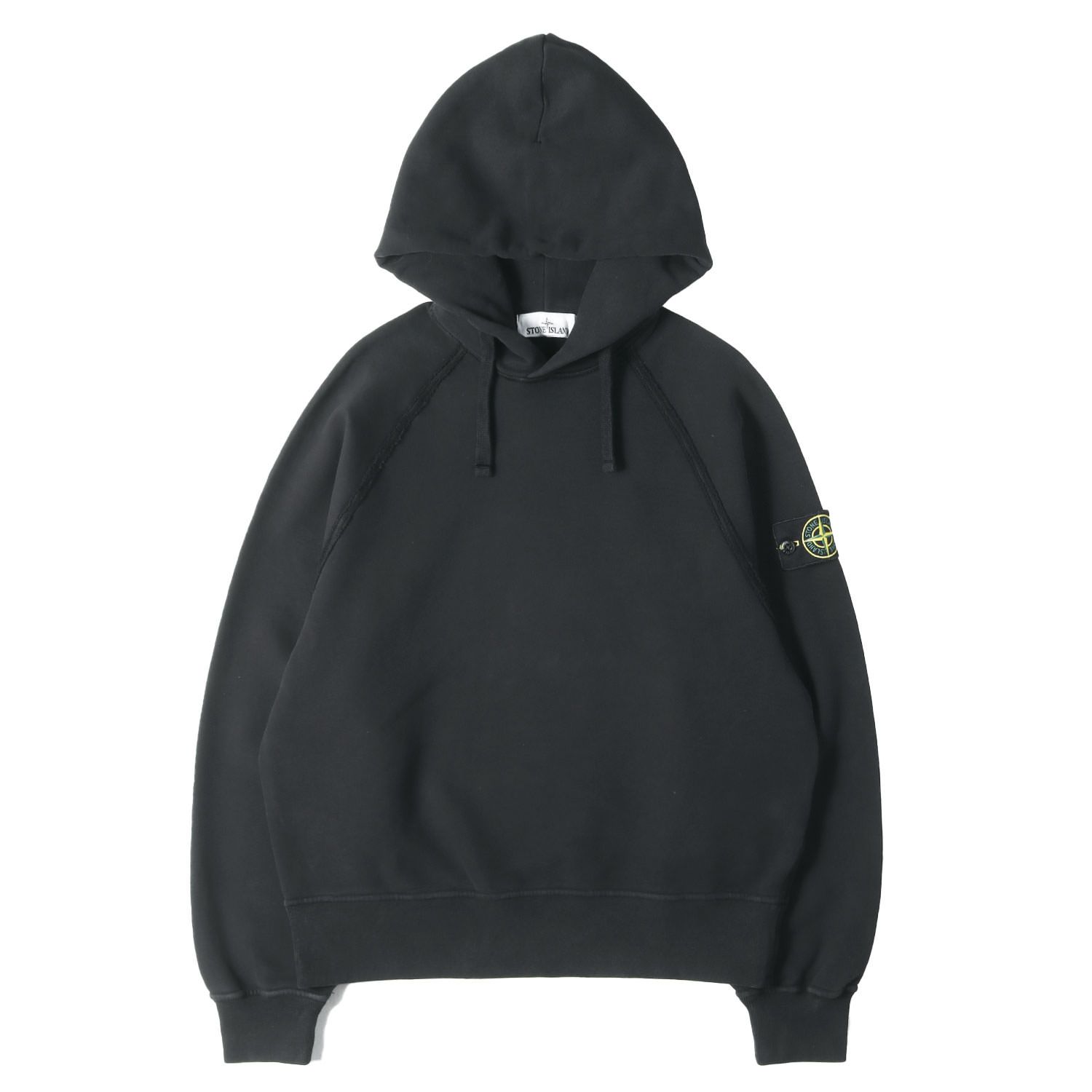 【美品】STONE ISLAND ストーンアイランド パーカー ブラック 黒 サイズ:S | 25AW ガーメントダイ スウェット パーカー (Brushed Cotton Fleece Garment Dyed Hooded Sweatshirt)【中古】