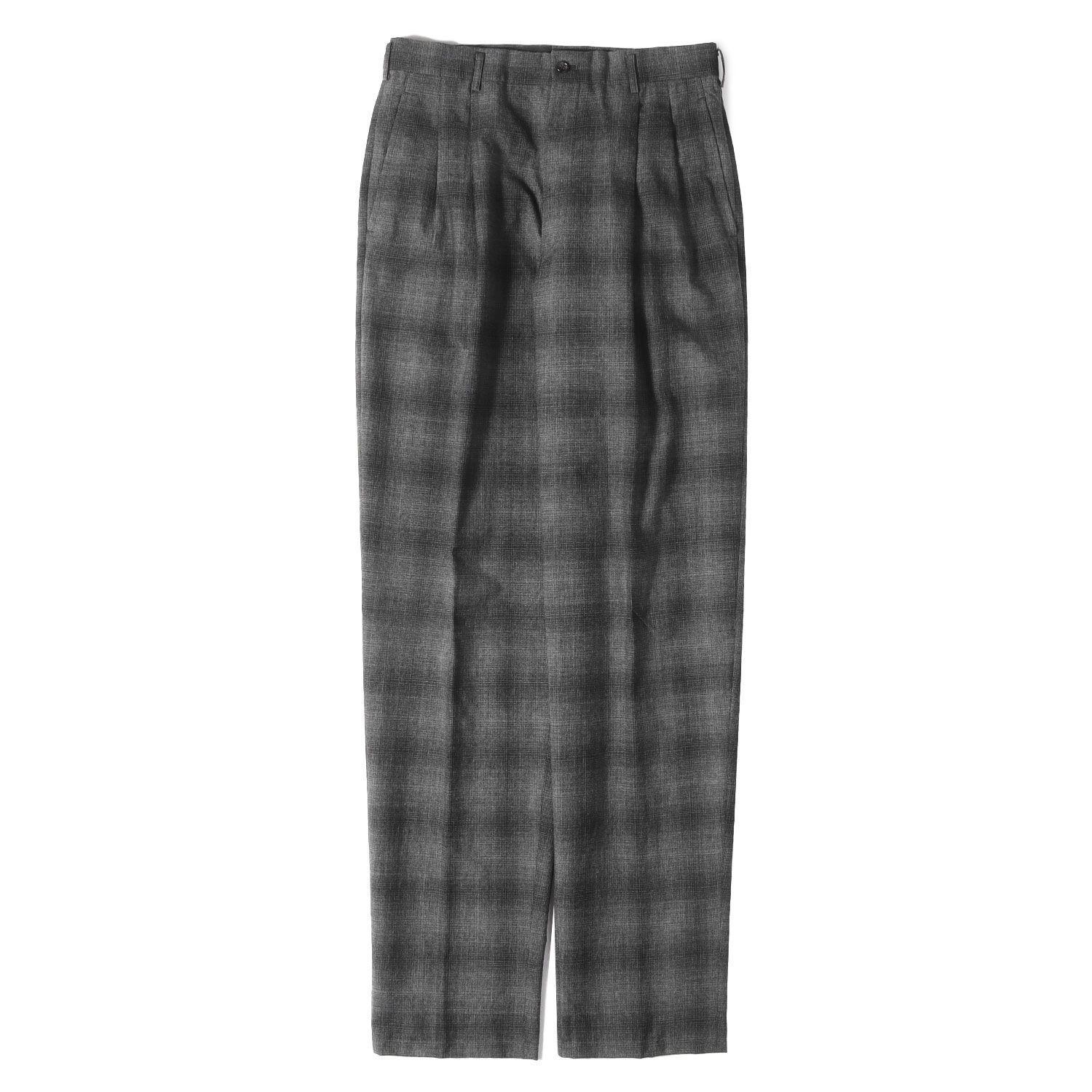 COMME des GARCONS HOMME コム デ ギャルソン オム パンツ グレー サイズ:L | 98SS 田中オム オンブレチェック ツータック トラウザー スラックス パンツ | 日本製 ボトムス ズボン【メンズ】【中古】