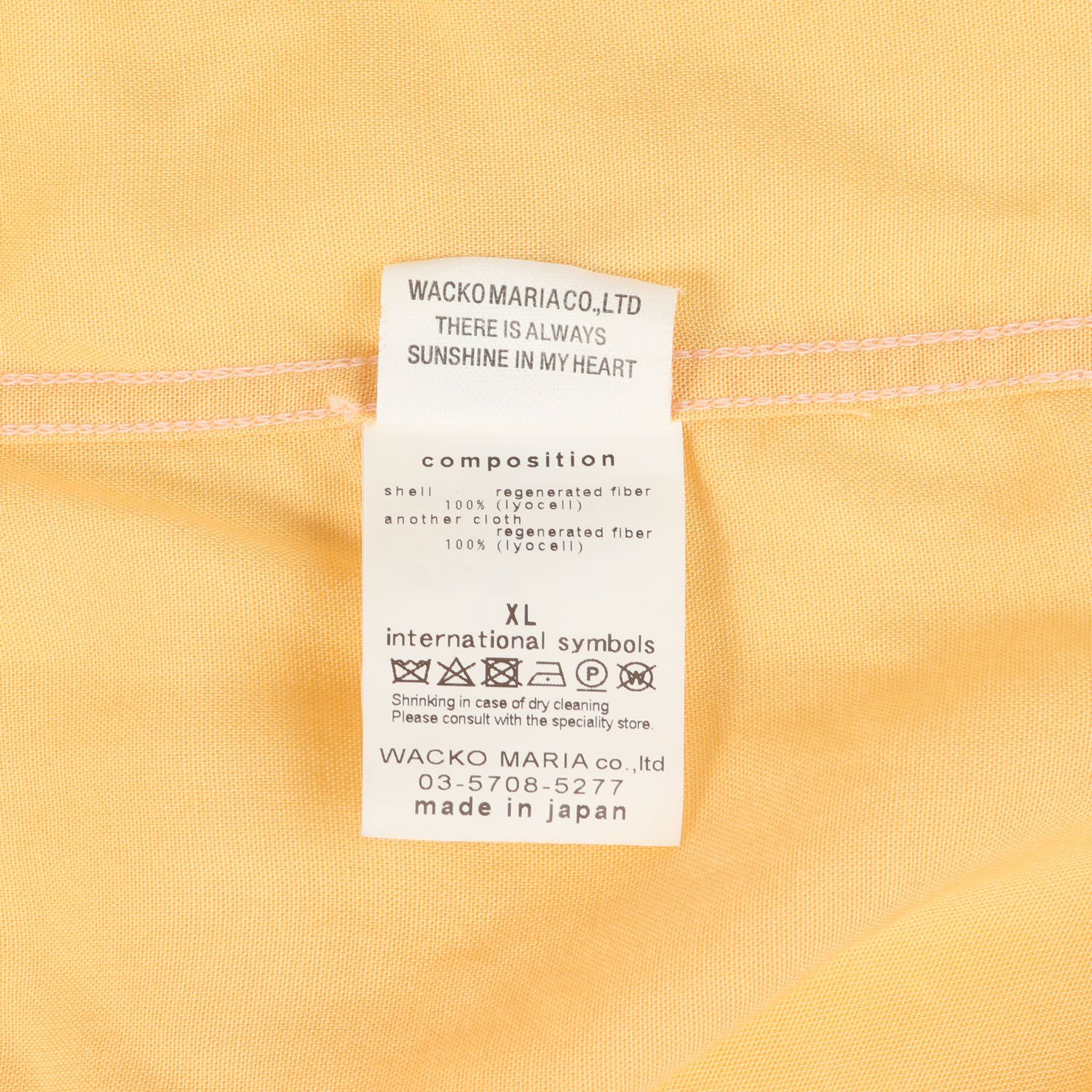美品】WACKO MARIA ワコマリア シャツ イエロー サイズ:XL | 22SS