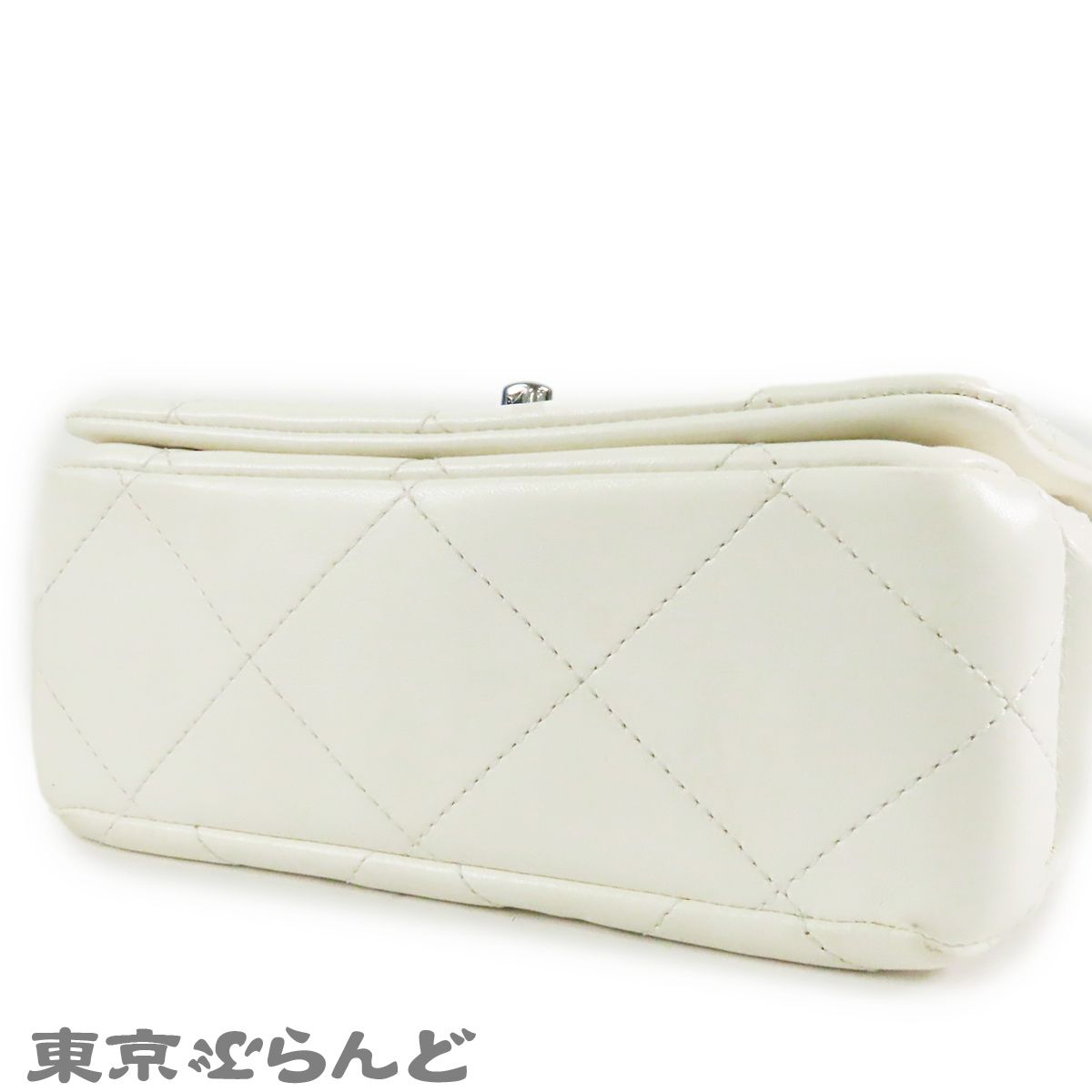 シャネル CHANEL フルフラップバッグ ホワイト 白 シルバー金具 