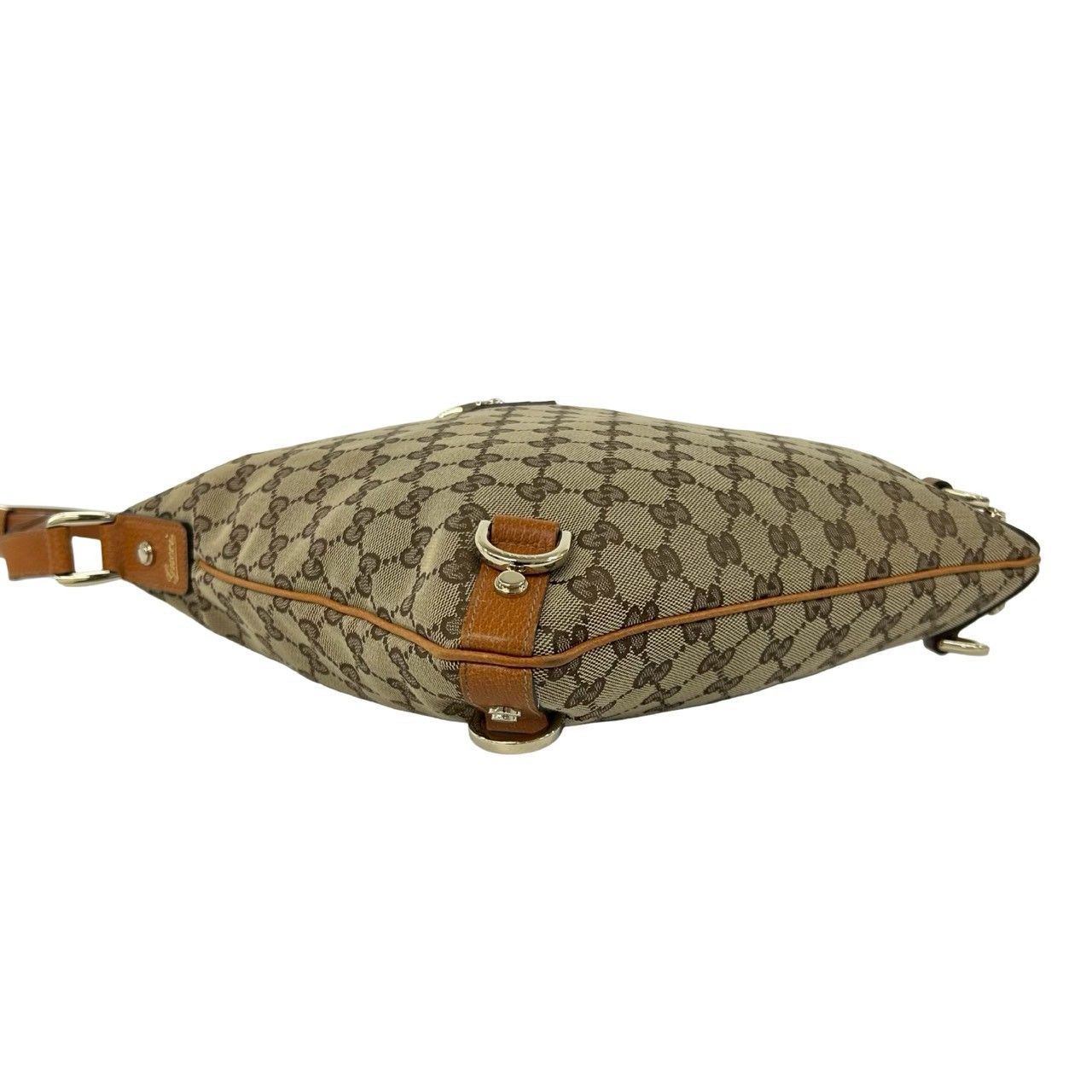 極 美品 GUCCI グッチ GG ロゴ 金具 キャンバス レザー 本革 セミ ワン