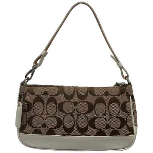 COACH コーチ ショルダーバッグ ミニバッグ アクセサリーポーチ シグネチャー 白 6094 トルコ製 レディース キャンバス