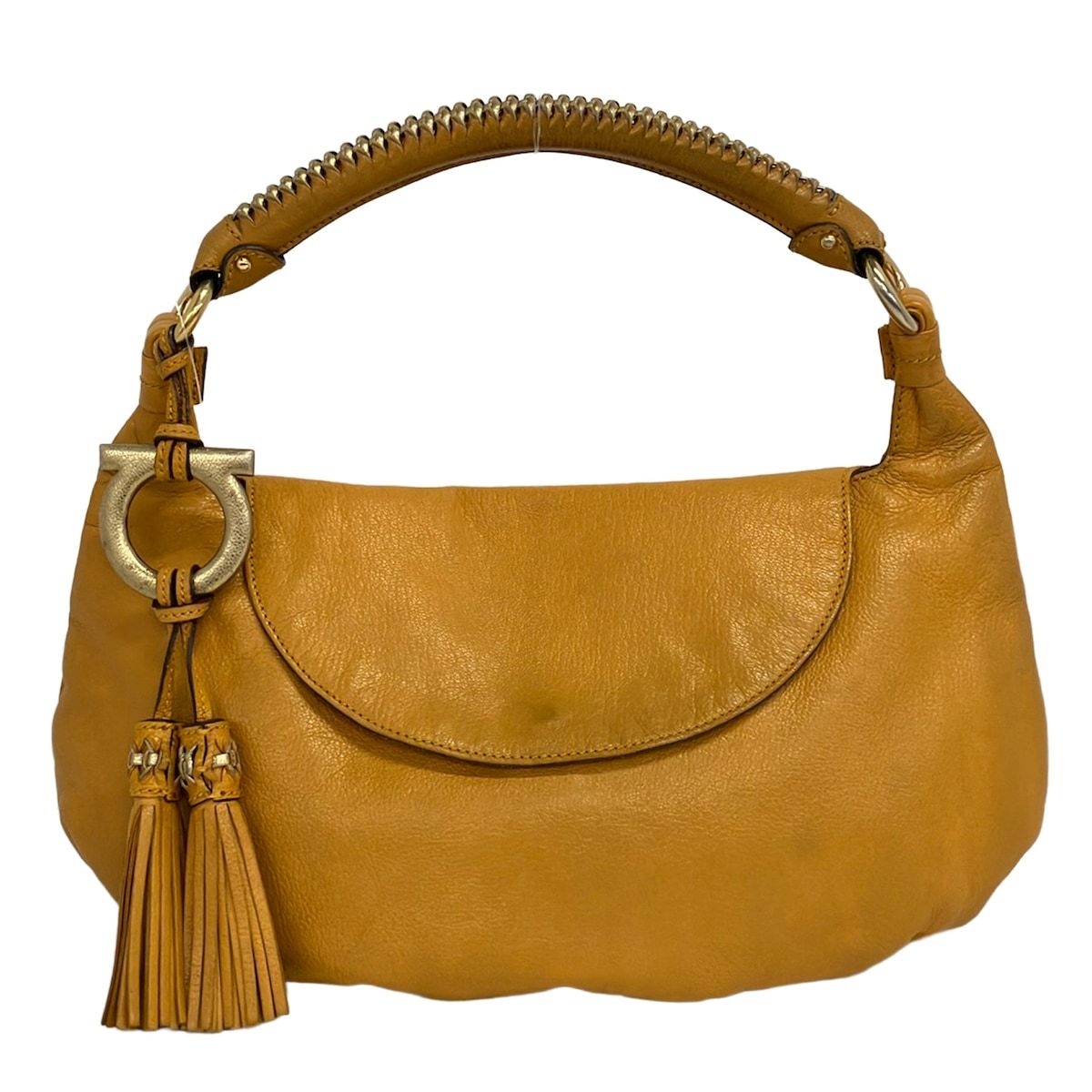 FERRAGAMO/SalvatoreFerragamo(サルバトーレフェラガモ) ハンドバッグ ガンチーニ 21C450 イエロー×ゴールド レザー 14,819円