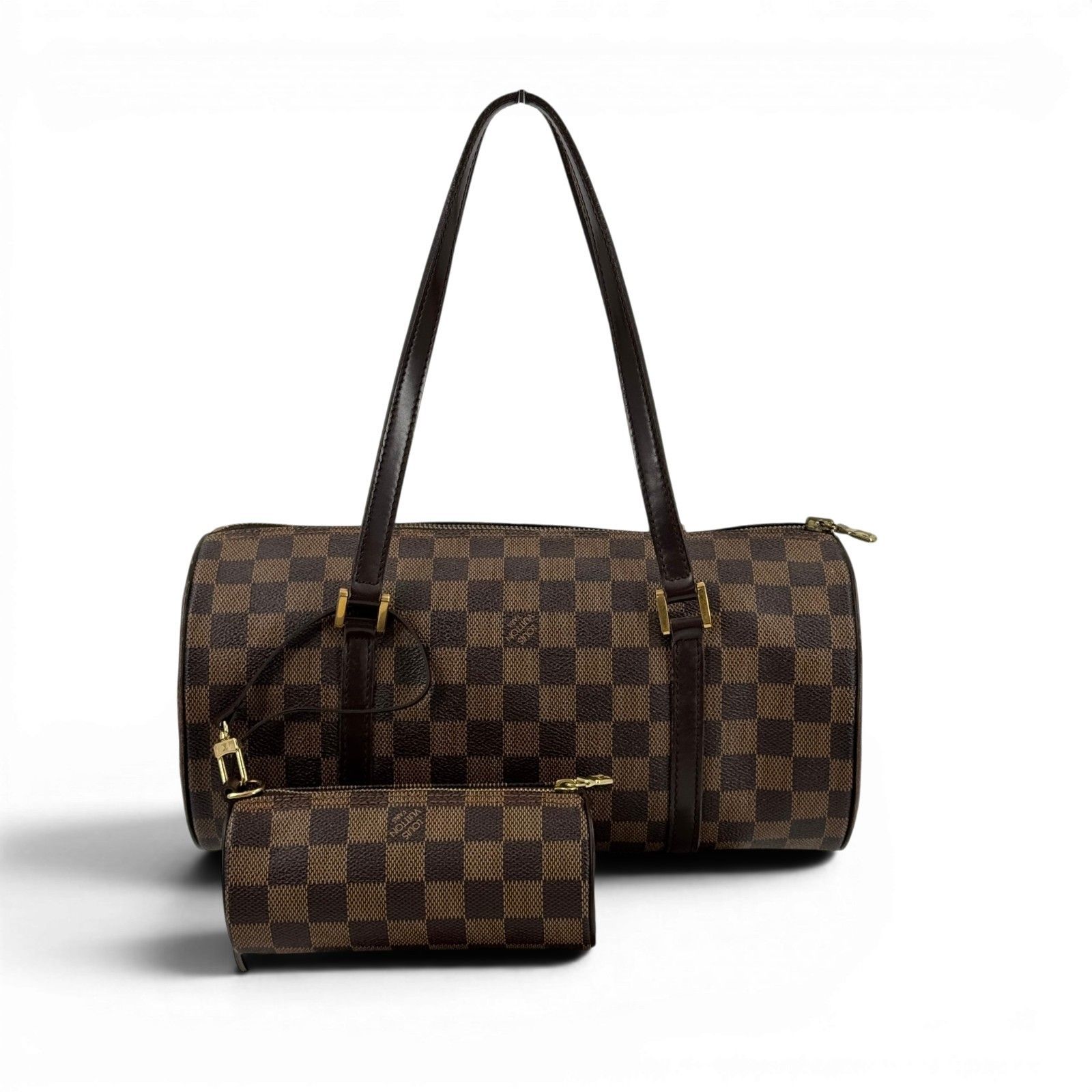 LOUIS VUITTON パピヨン30 ダミエ・エベヌ 筒形 ハンドバッグ N51303