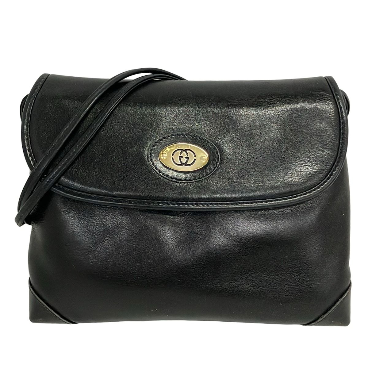 GUCCI ブラックレザー ショルダーバッグ 【公式通販】