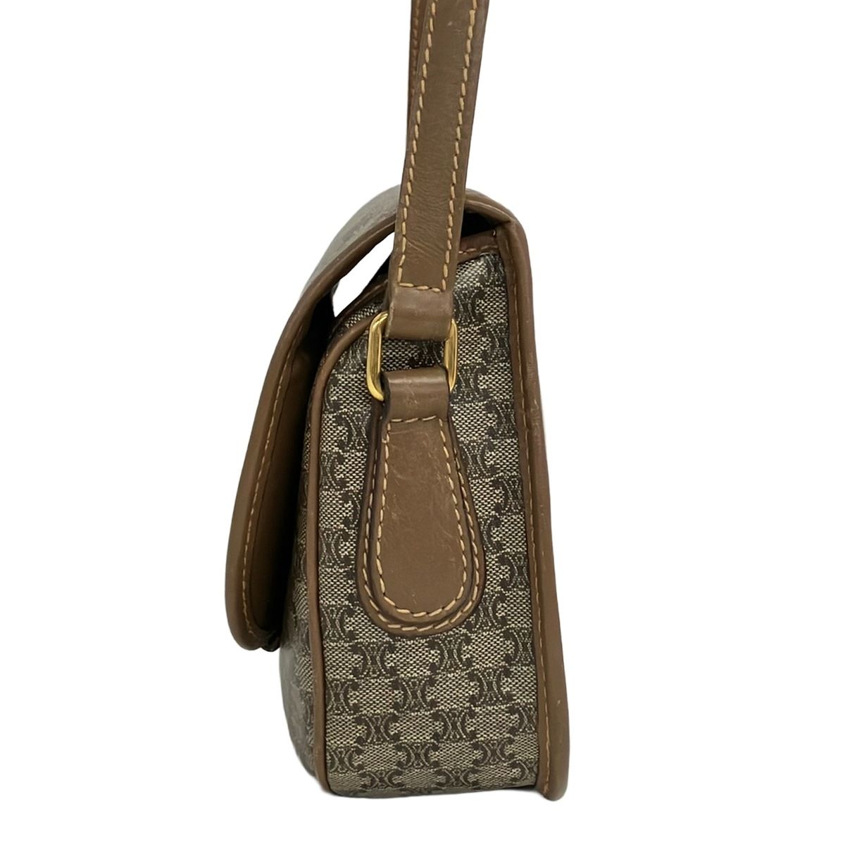 CELINE(セリーヌ) ショルダーバッグ マカダム柄 ベージュ×ダーク 