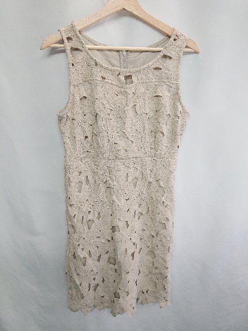 ◇ dazzy store 花柄 レース ひざ丈 ワンピース サイズL ベージュ レディース E 【1407020007795】