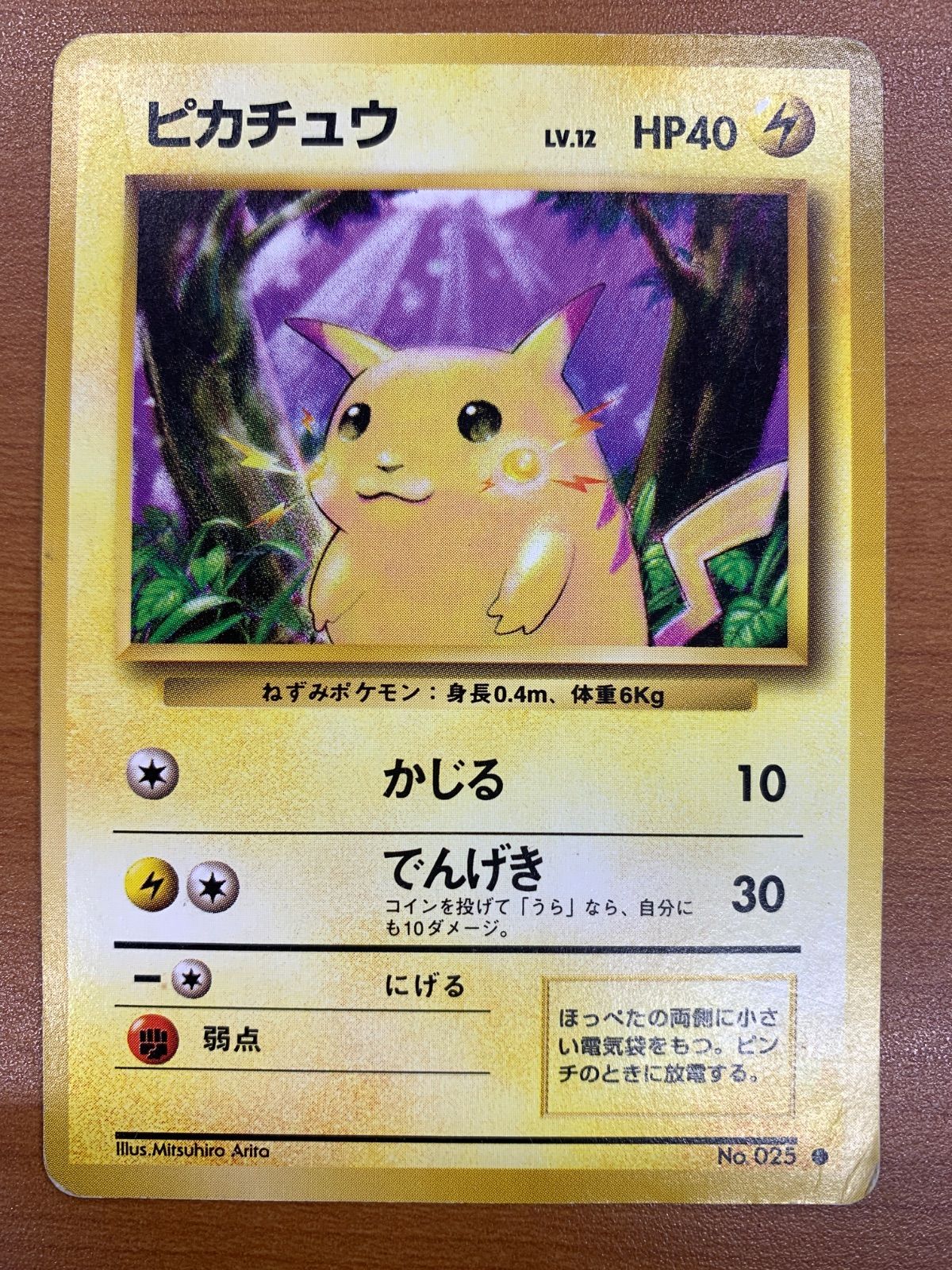 状態C ピカチュウ Lv.12 No.025 旧裏 かじる マークあり ポケモン