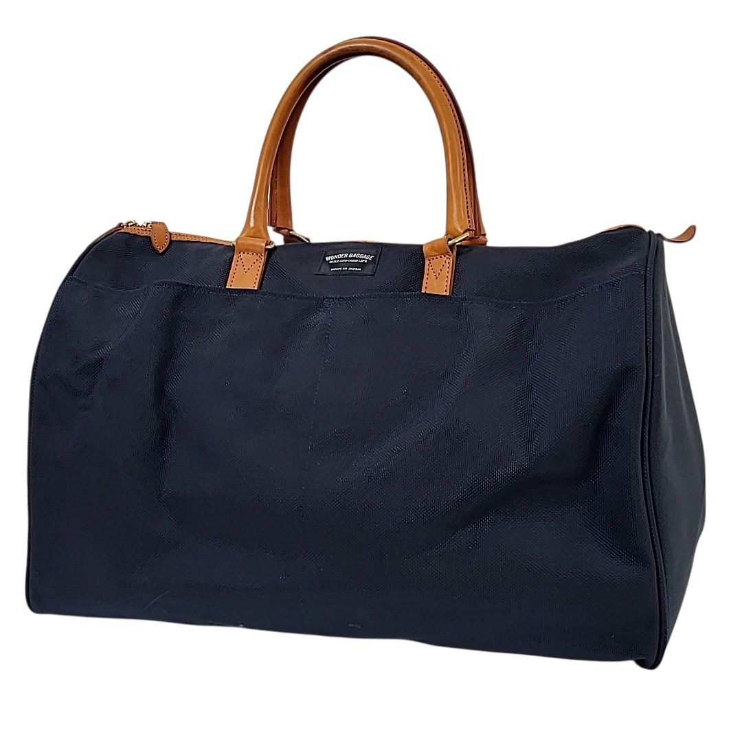 B-63 WONDER BAGGAE ワンダーバゲージ ボストンバッグ トラベルバッグ 大容量 ナイロン レザー ネイビー 286-1-260410 56-23
