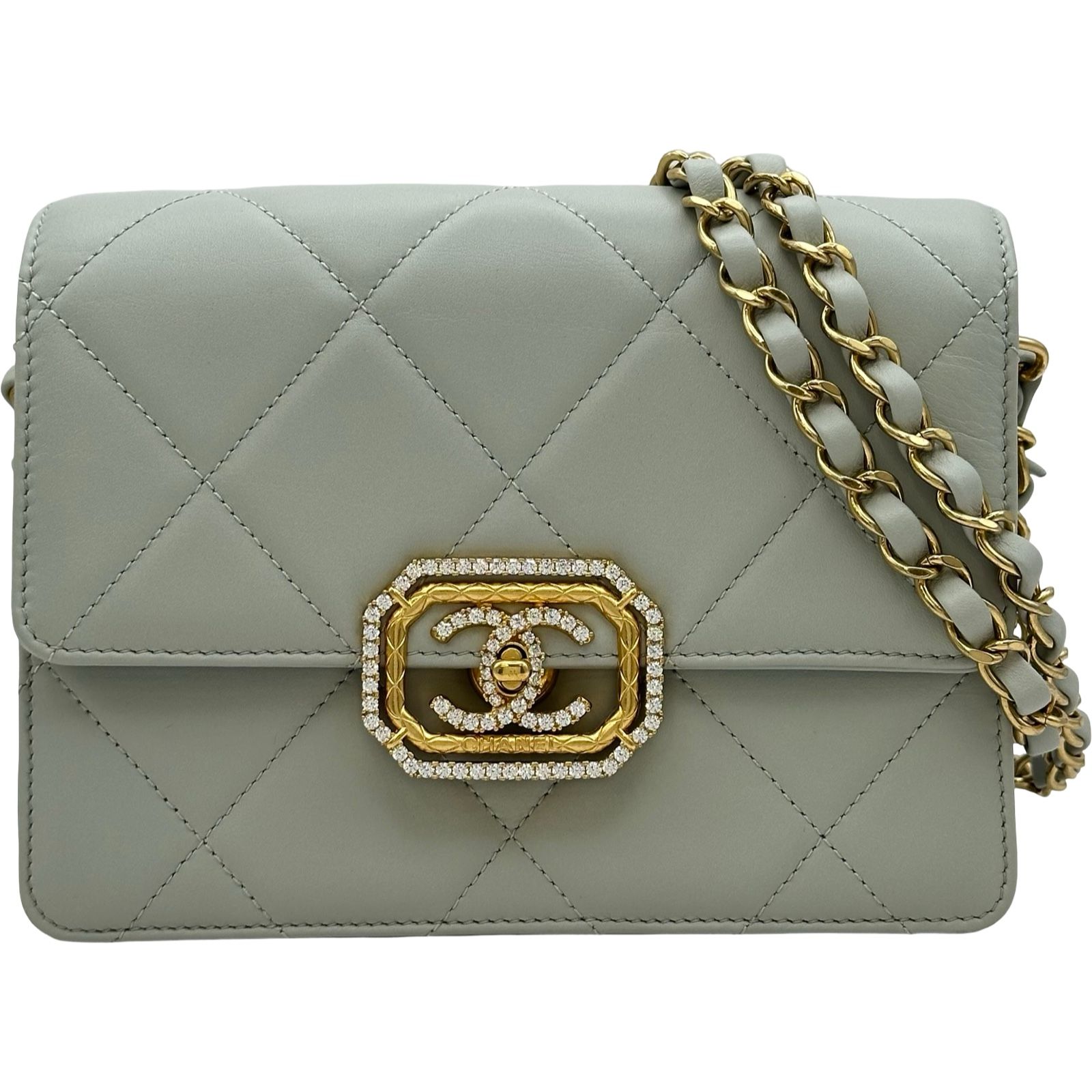シャネル CHANEL マトラッセチェーンショルダーバッグ ライトグレー 