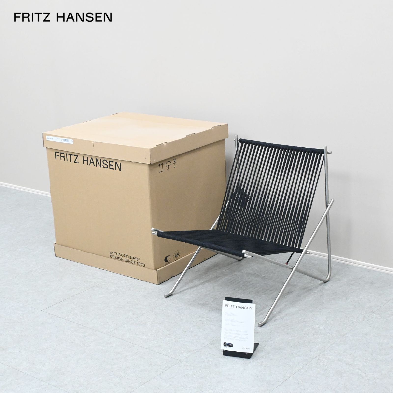 ☆新品開封品☆FRITZ HANSEN フリッツ・ハンセン ラウンジチェア PK4 ブラック Poul Kjærholm ポール・ケアホルム 36万