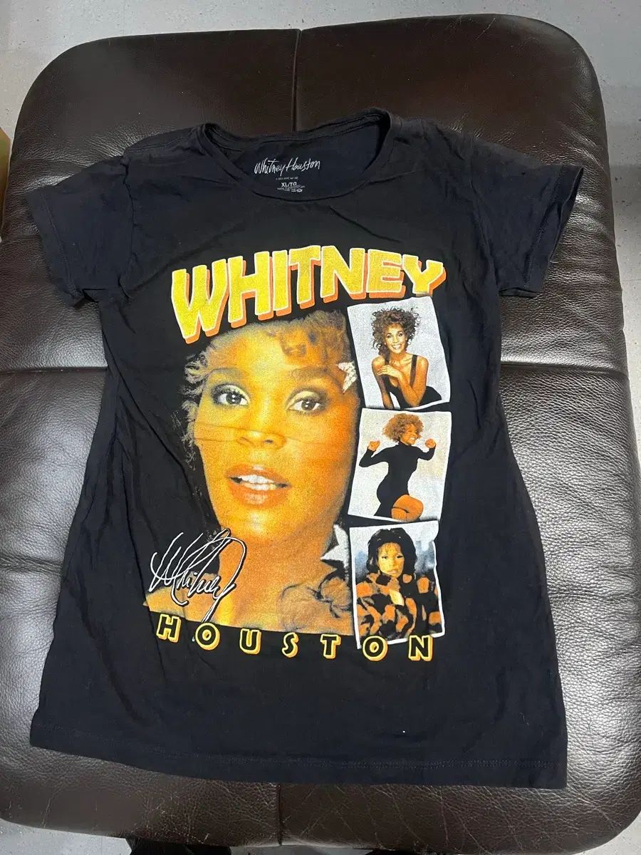 ホイットニー・ヒューストン プリンティング 半袖 Tシャツ ブラック
