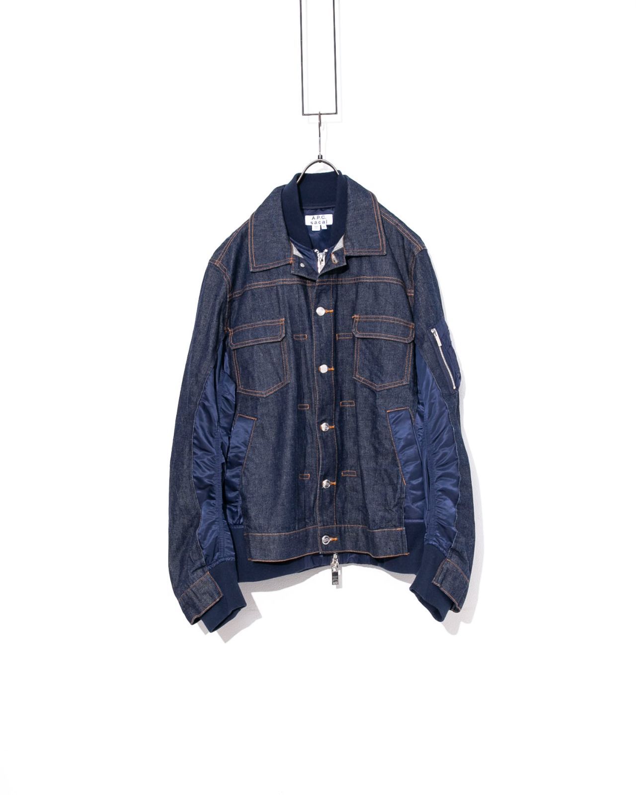 sacai x A.P.C.　サカイ×アーペーセー　セットアップ　ドッキングデニムジャケット