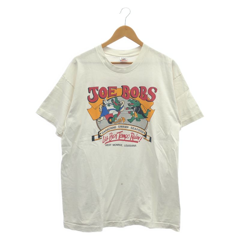 【中古】オールド FRUIT OF THE LOOM JOE BOBS Tシャツ XL ホワイト フルーツオブザルーム[92]