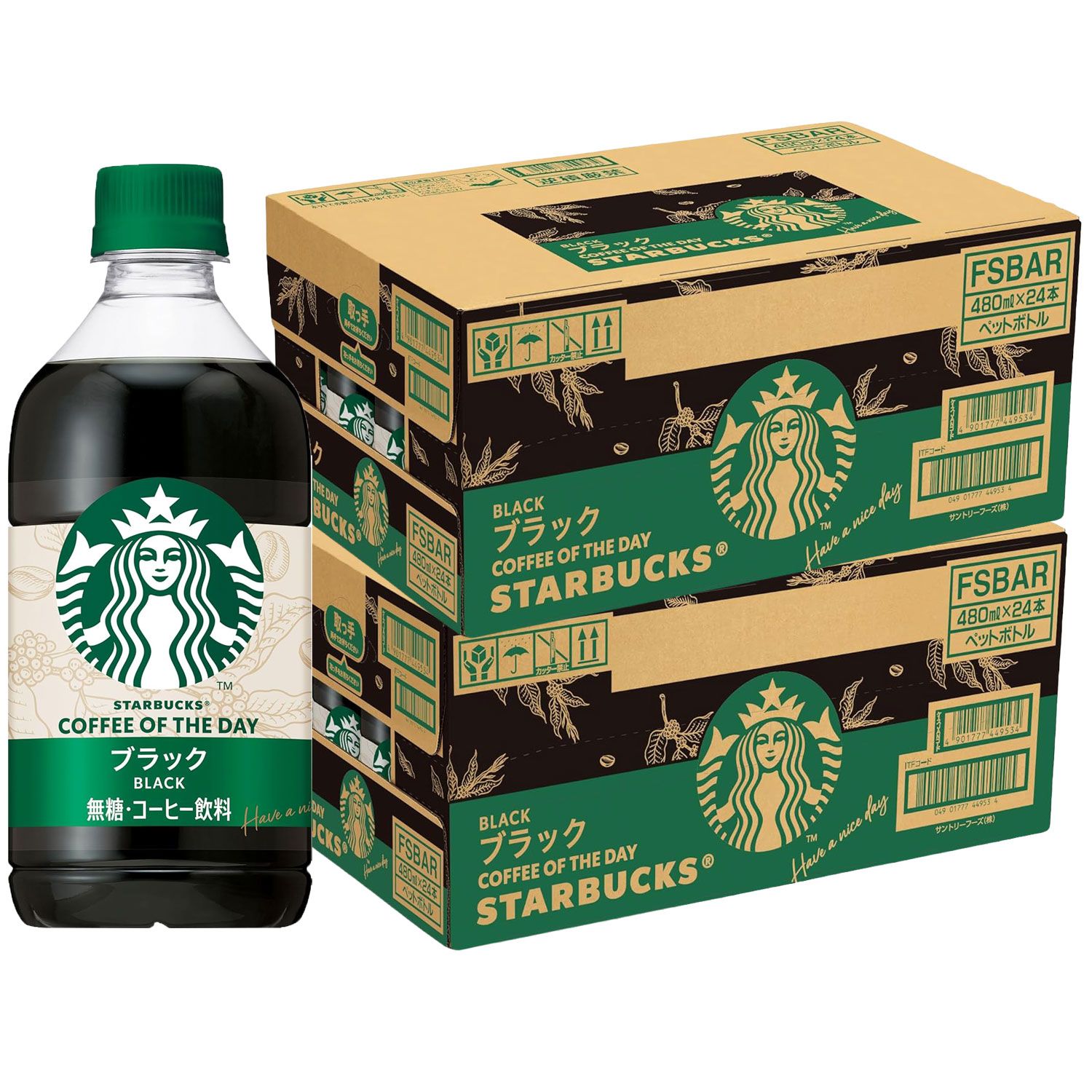 サントリー スターバックス COFFEE OF THE DAY ブラック 480ml × 2ケース / 48本