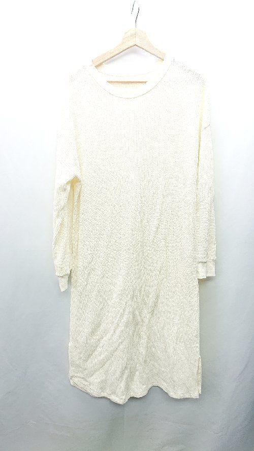 ◇ NAVY ネイビー 長袖 ロング丈 ワンピース サイズF アイボリー レディース E 【1407180029972】