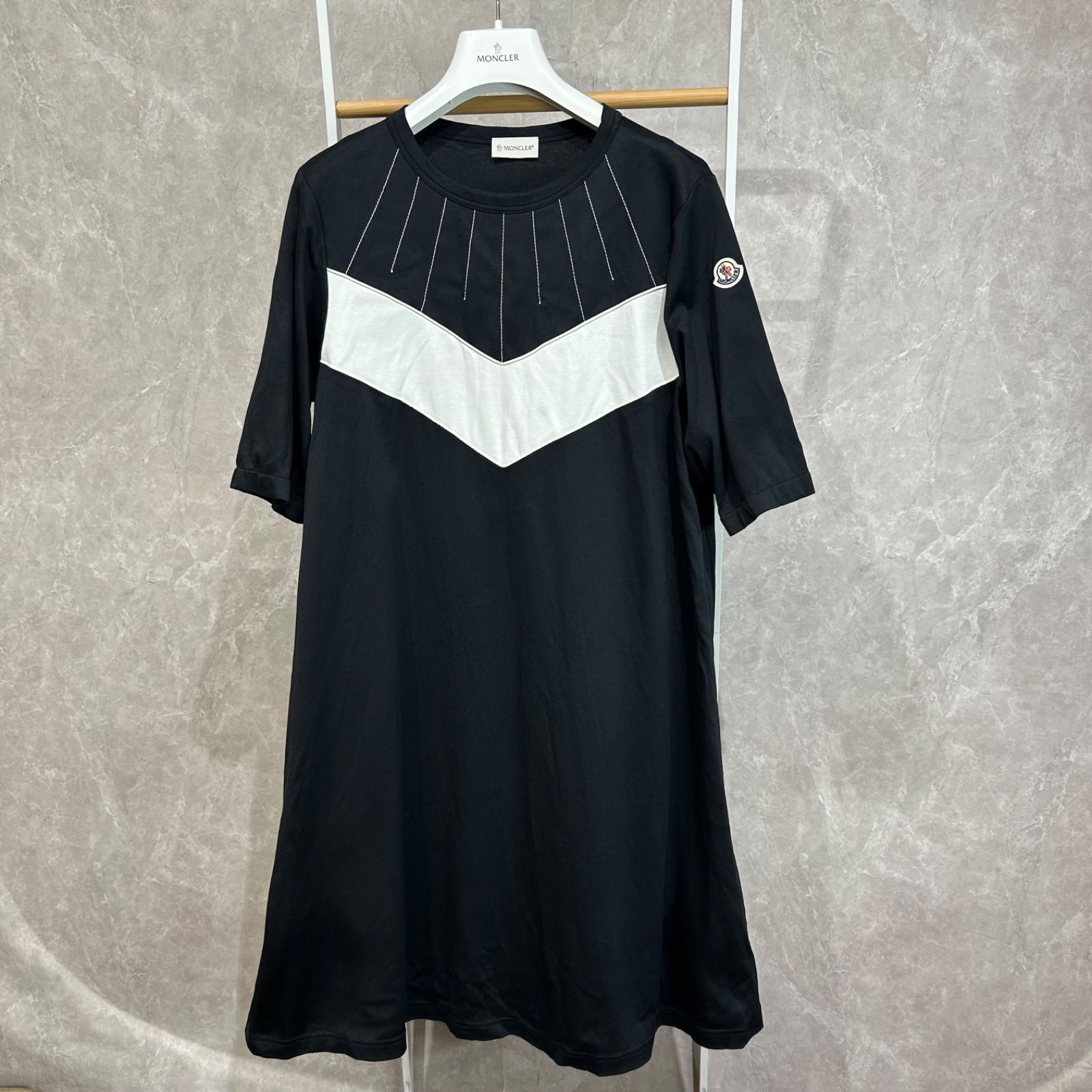 MONCLER モンクレール半袖ワンピースABITO黒XS