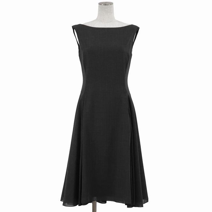 SALE【未使用】FOXEY NEW YORK フォクシー ニューヨーク ノースリーブ ワンピース サイズ 40 レディース フレア Aライン ドレス タグ付属 ダークグレー 灰色 日本製