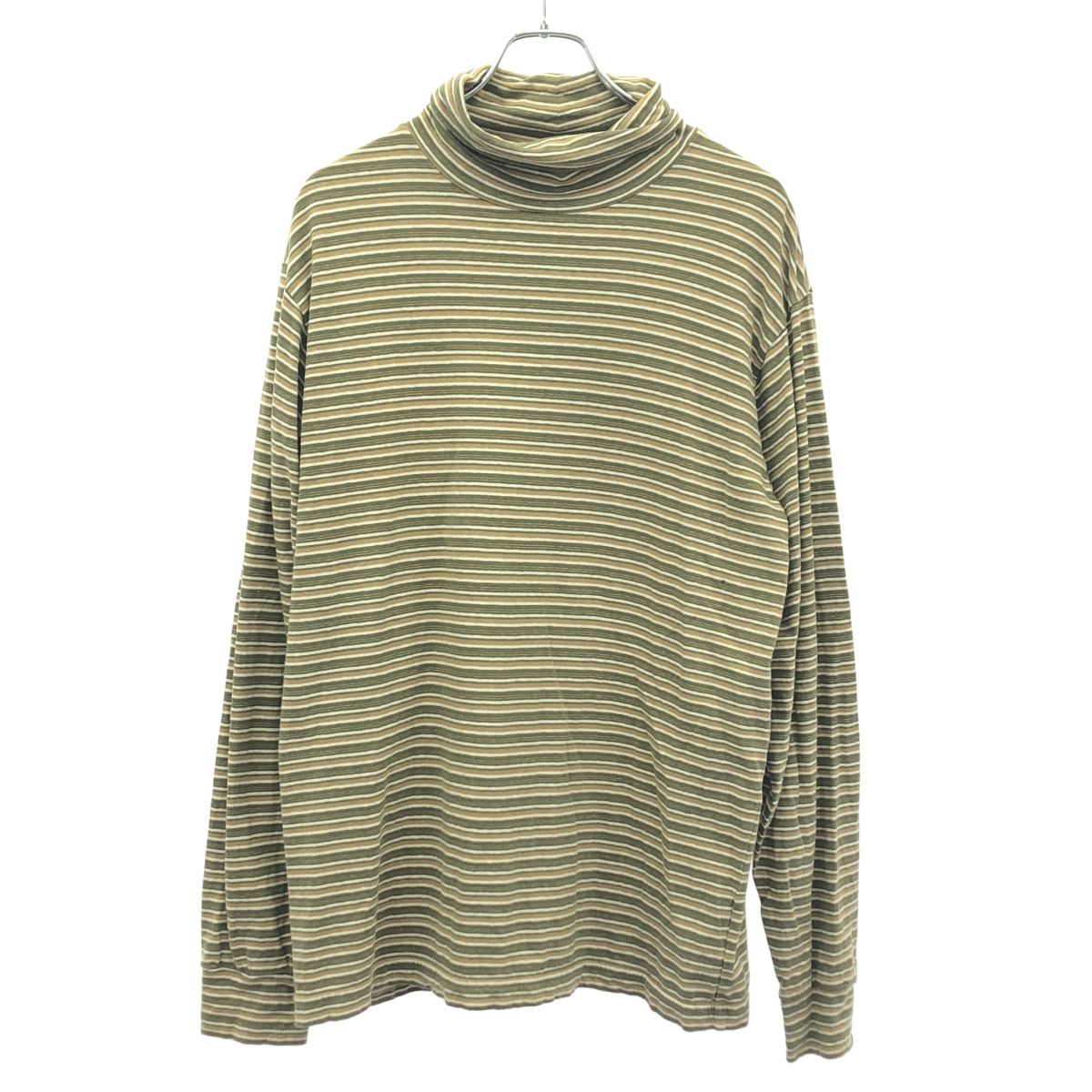 DRESS にしのや ドレス ニシノヤ Plain Turtleneck プレーンタートルネックボーダーカットソー DR-15221 カーキ系 L