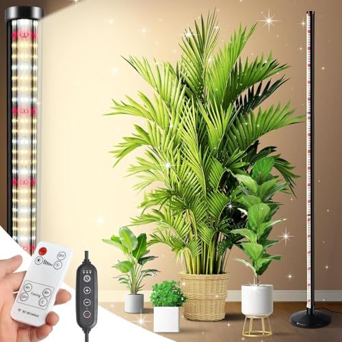165cm 垂直設置 植物育成ライト 室内用 48W 336LED フルスペクトル 観葉植物ライト タイマー付き 調光10段階 スタンド式 植物成長灯 温室 吊り下げアクセサリ対応as