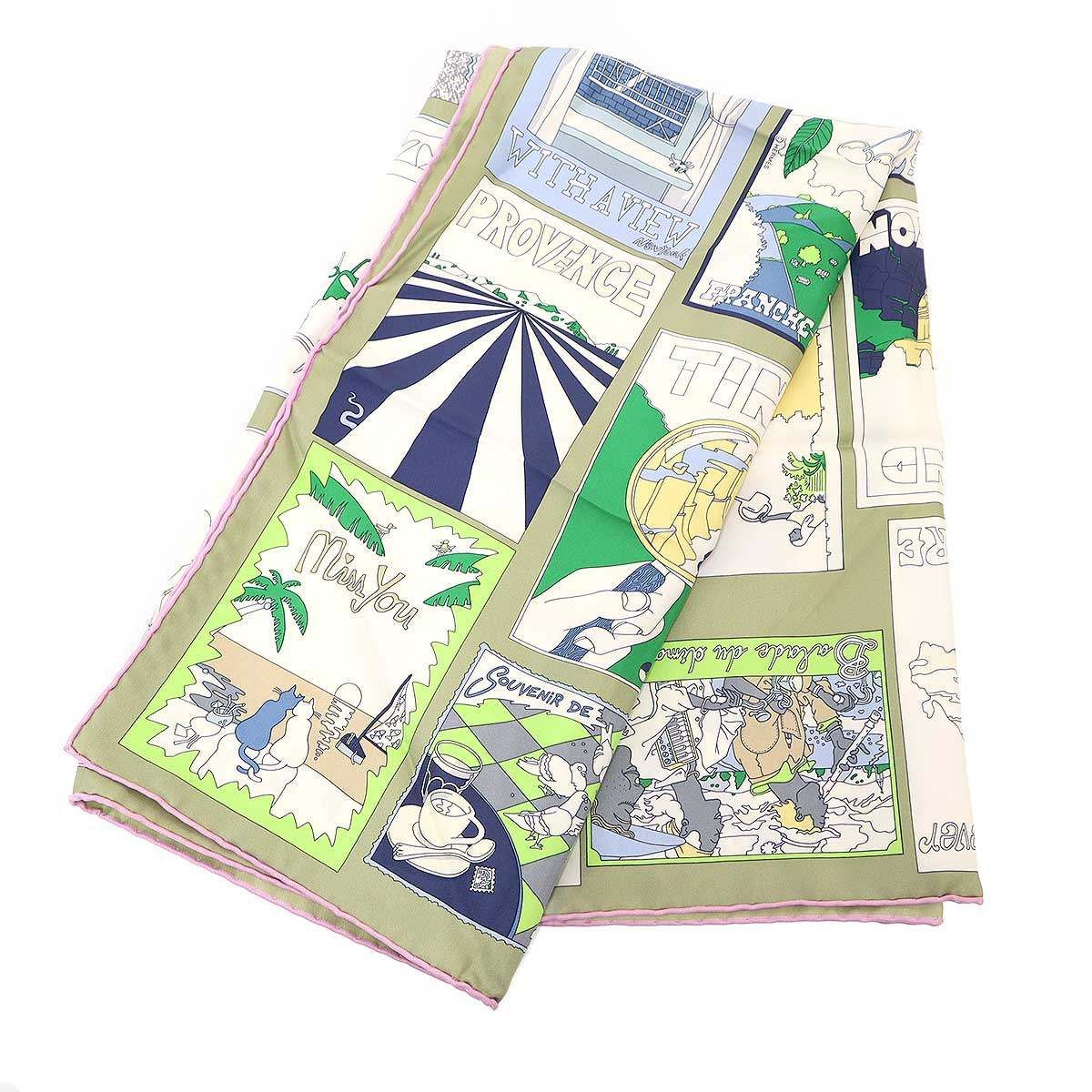 HERMES エルメス 26SS On Est Bien Ici! カレ90 お気に入りの場所 シルクスカーフ ミックス 59,100円