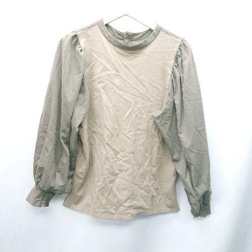 ◇ SENSE OF PLACE by URBAN RESEARCH 切り替えデザイン 長袖 ブラウス サイズ1 ライトブラウン ブラウン レディース E 【1407180034617】