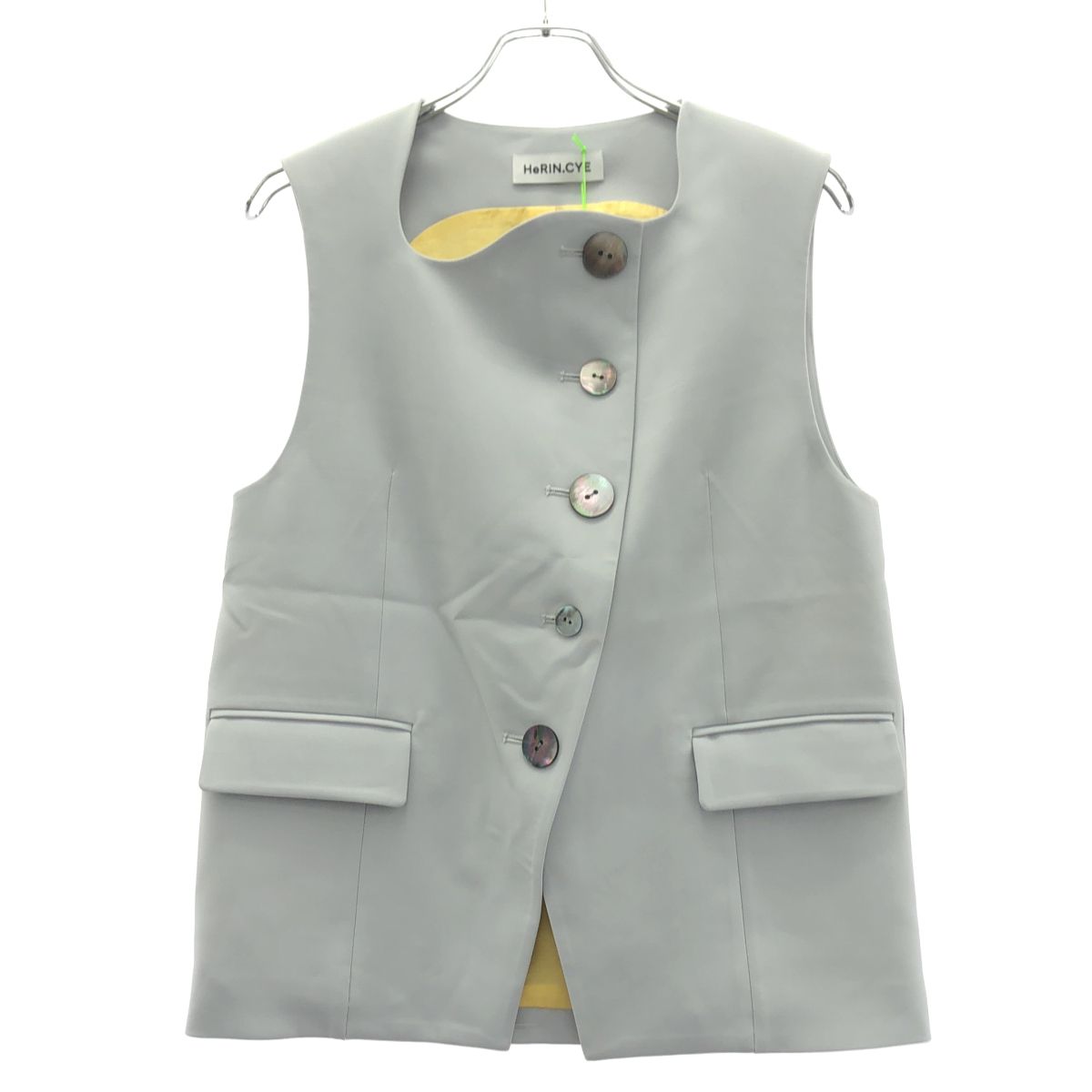 HeRIN.CYE ヘリンドットサイ 26SS Wave neck vest ウェーブネックベスト 530JSM30-0871 グレー F